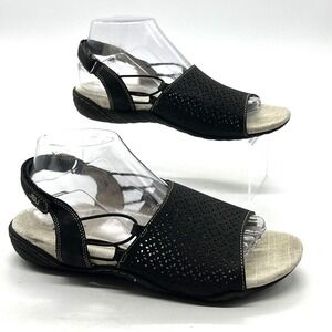 JBU by Jambu Womens Black Slingback Sandals Open Toe Flat Comfort Shoes - Size 9